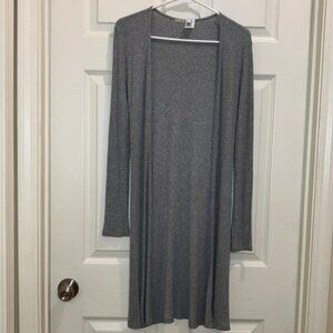 Active USA Gray Longline Open Front Duster Cardigan Women Size Medium Everyday